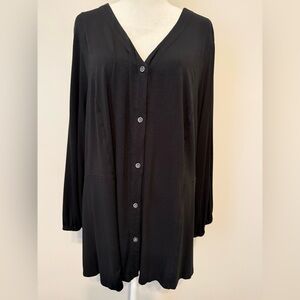 J. Jill Black Button Front Top - Size 3X